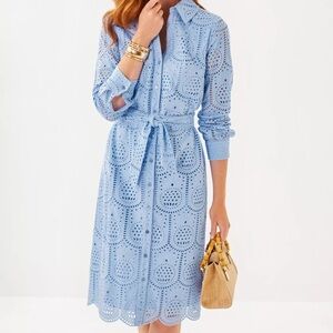 Lilly Pulitzer Eira Midi Shirtdress in Jacaranda Blue Pineapple
